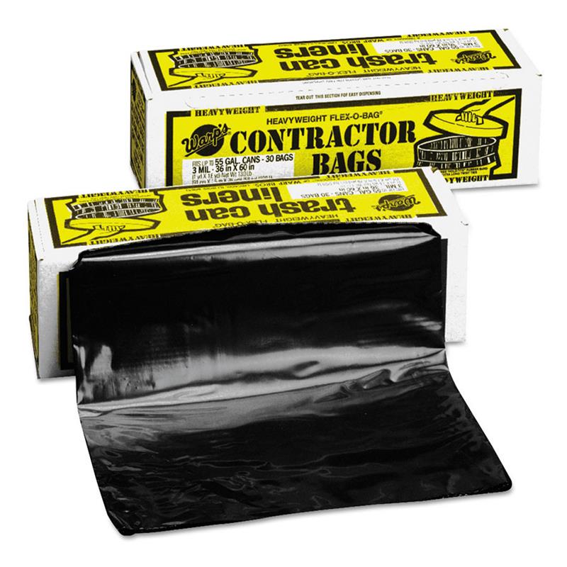 TRASH CAN LINERS 55 GAL 1.75 MIL BLACK - Trash Can Liners